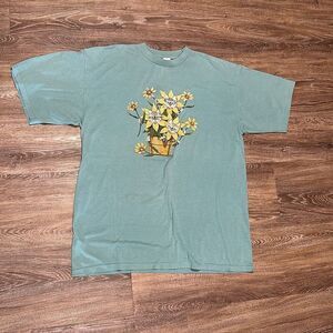 Vintage tshirt cats kittens daisies floral XL